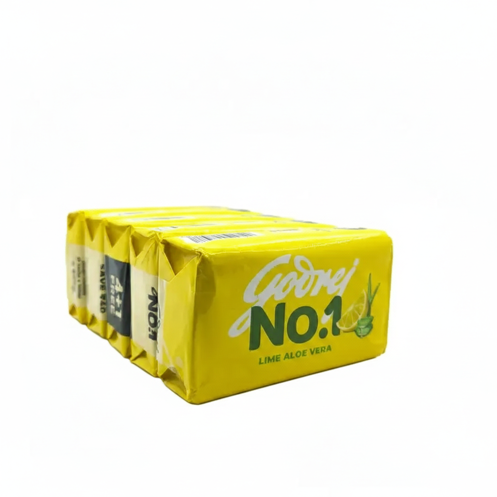 Godrej No.1 Lime & Aloevera Soap 4+1× 100 g 