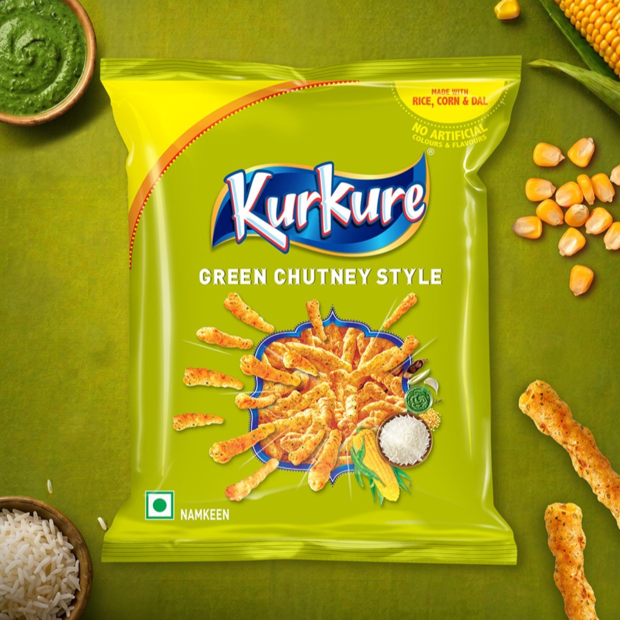 Kurkure Green Chutney Rajasthani Style Namkeen, 778.9g