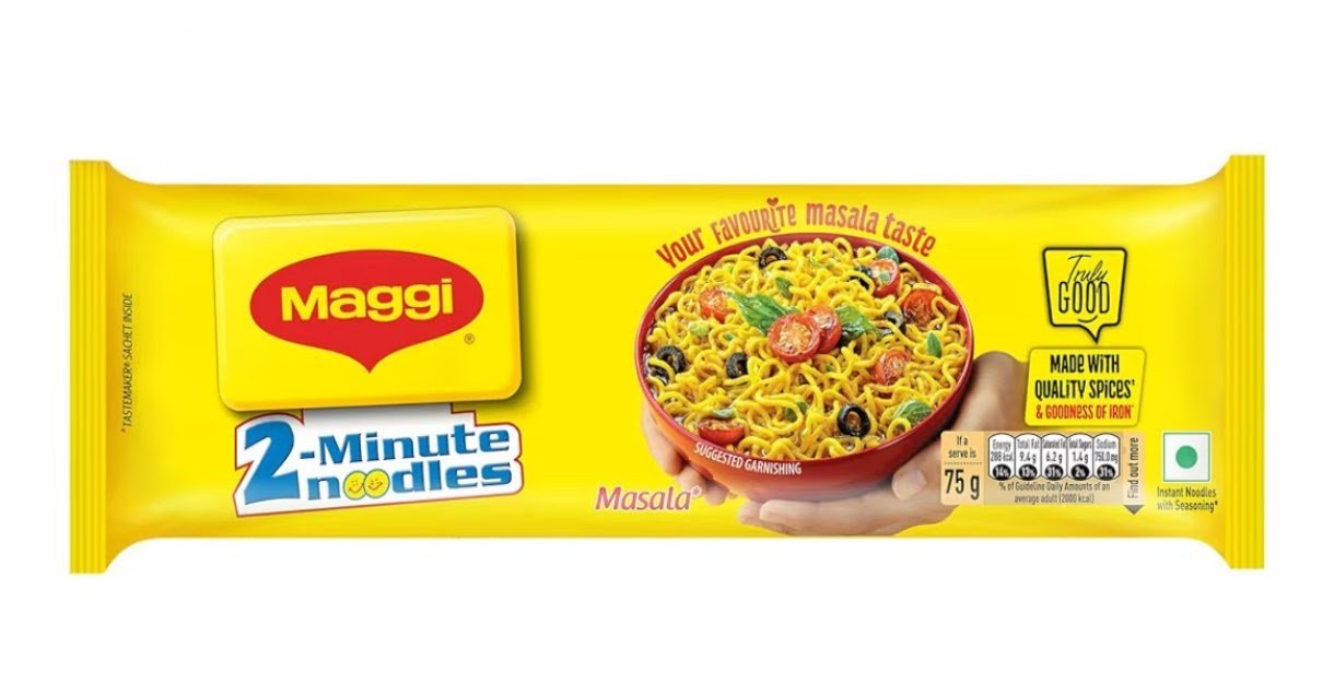 2-Minute Favourite Masala Taste, Made With Choicest Quality Spices Instant Noodles Vegetarian pack of 6pack maggi