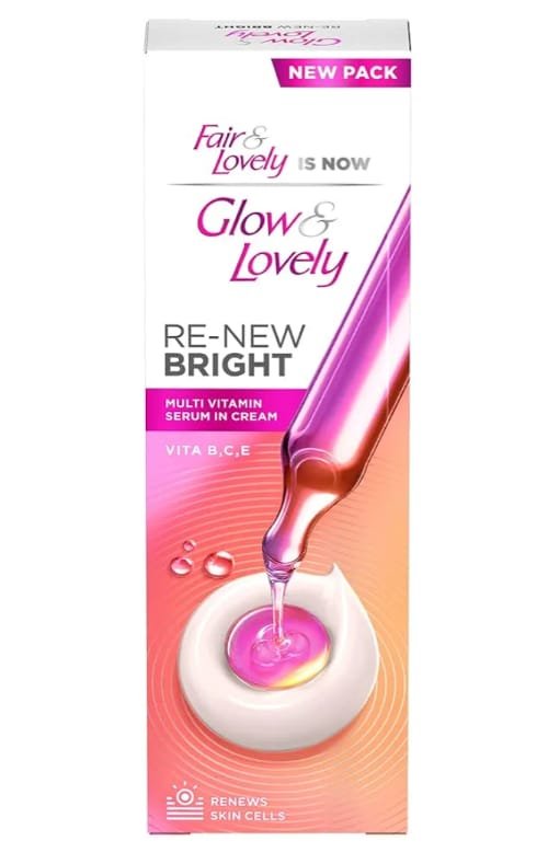 "Glow and Lovely Renew Bright Multivitamin Serum in Cream | Vitamins B,C and E | Renews Skin cells |Bright and Healthy Skin | Clinically proven formula is dermatologically tested | 50g