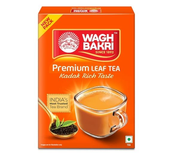 Wagh Bakri Premium Tea | Black | Assam Blend | Kadak Chai | Aromatic Chai Patti | Rich & Bold Flavour | Lingering Taste & Kesari Golden Hue | Loose Leaf Tea | 500g