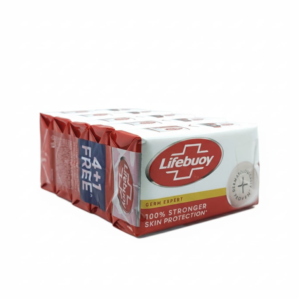 Lifebouy Germ Protection Bathing Soap - Pack of 5 × 100 g 