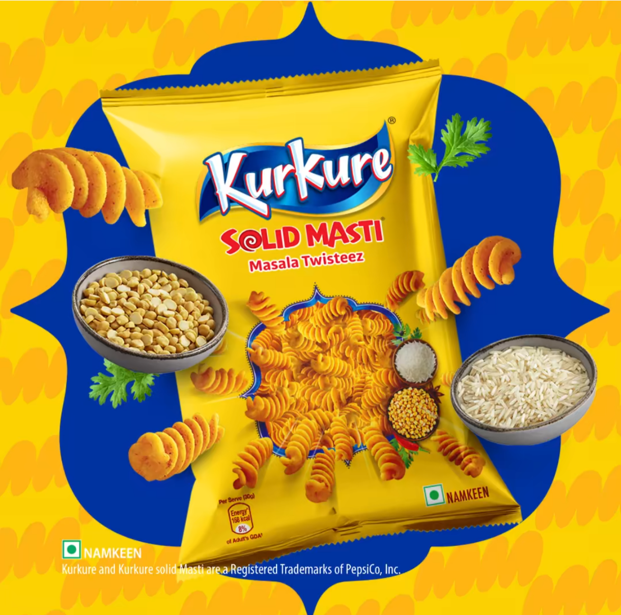 Kurkure Snacks, Solid Masti Masti masala Twisteez 66.6g