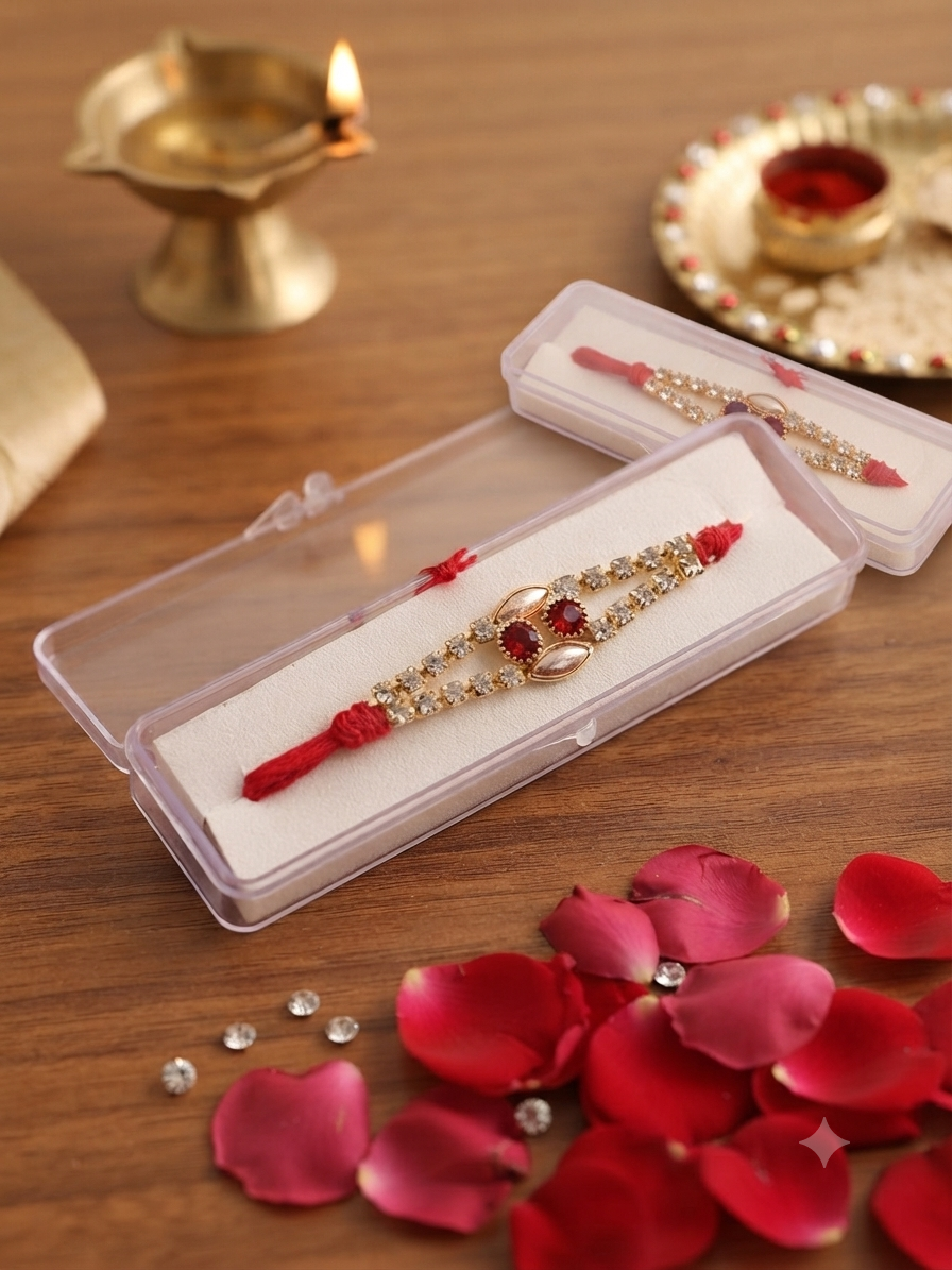 Royal Red Stone Rakhi By SNAPGET 