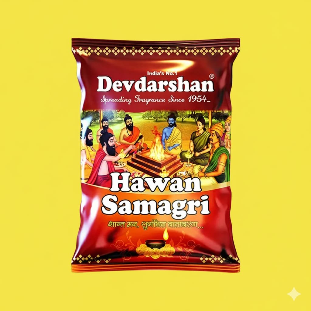 Devdarshan Natural Hawan Samagri | Premium Herbal Blend for Pooja, Havan, Meditation & Festivals | Non-Toxic & Charcoal Free | Fragrance for Daily Spiritual Rituals |   250gm,